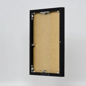 Эффектная алюминиевая фоторамка Quadro 25x35 см черное прозрачное стекло формат портрет-ландшафт