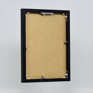 Эффектная алюминиевая фоторамка Quadro 25x35 см черное прозрачное стекло формат портрет-ландшафт