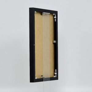 Эффектная алюминиевая фоторамка Quadro 25x35 см черное прозрачное стекло формат портрет-ландшафт