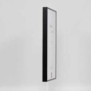 Эффектная алюминиевая фоторамка Quadro 25x35 см черное прозрачное стекло формат портрет-ландшафт