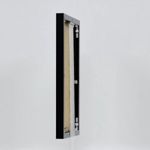 Эффектная алюминиевая фоторамка Quadro 25x35 см черное глянцевое прозрачное стекло