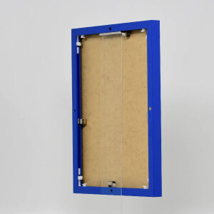 Эффектная алюминиевая фоторамка Quadro 50x65 см синее прозрачное стекло
