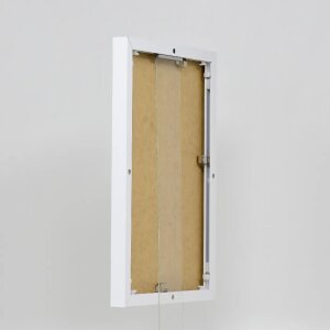 Эффектная алюминиевая фоторамка Quadro 62x93 см белое прозрачное стекло