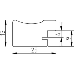 Effect Profil 40 Срібна Деревяна Фоторамка 18x32 см зі Склом