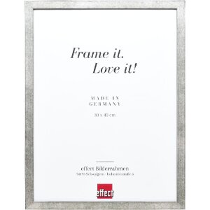 Effect Bilderrahmen Profil 42 Klarglas silber 30x40 cm