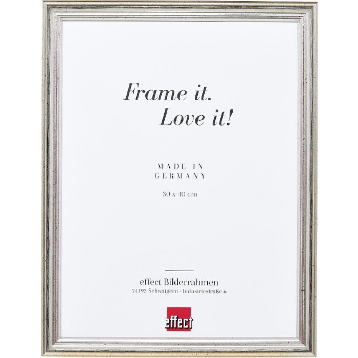 Фоторамка з деревяного профілю effect 44, сріблястого кольору, 40x50 см, бароковий стиль