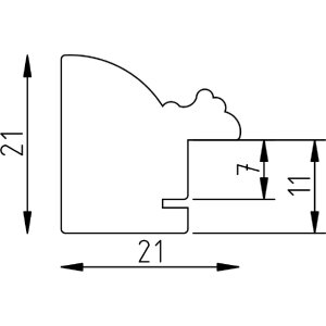 Фоторамка з натурального дерева, профіль 48, біла, 10x10 см, з чистим склом