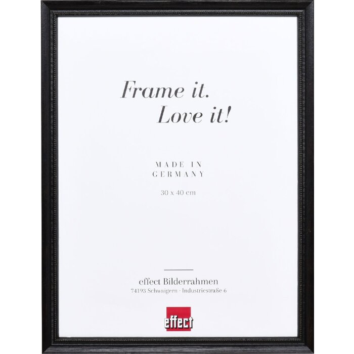 Ефектний дерев’яний профіль 48, чорний, 25x60 см, з чистим склом