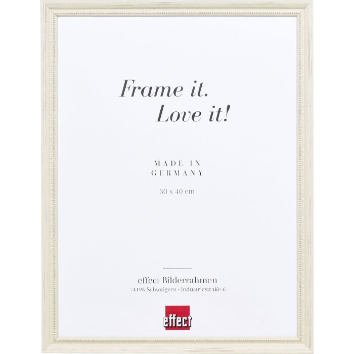 Біла деревяна рамка з натурального дерева, профіль 48, 27x48 см, з прозорим склом