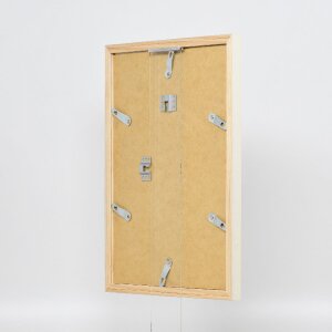 Біла деревяна рамка з натурального дерева, профіль 48, 27x48 см, з прозорим склом