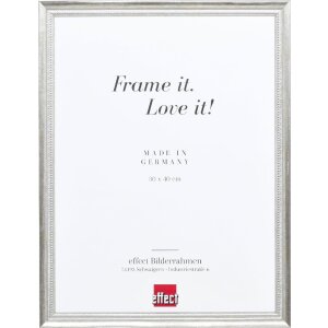 Effect Holzrahmen Profil 48 silber 50x60 cm Klarglas