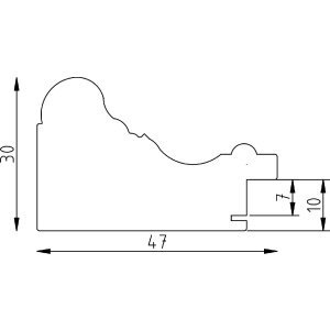 Фотопастка «Ефект Профіль 56» 50x70 см, антик-срібло, чисте скло, дерев’яний бароковий каркас