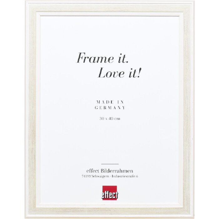 Фотопастка з деревяного профілю 64, біла, 40x60 см, з чистим склом