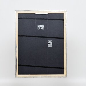 Эффектная деревянная фоторамка профиль 85 серебро 21x28 см обычное стекло