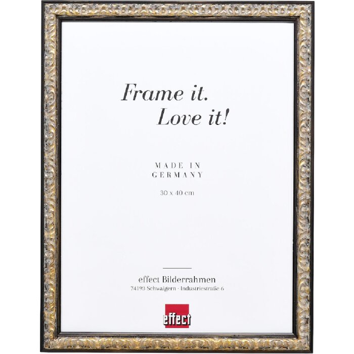 Лісовий барокко-рамка 42x59,4 см, чорно-сірий, з чистим склом