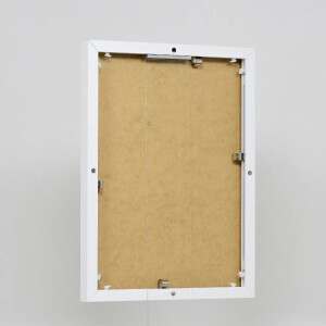 Эффектная алюминиевая фоторамка Quadro 70x100 см белое антибликовое стекло
