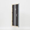 Эффектная деревянная рама профиль 32 серо-голубой 25x80 см антибликовое стекло