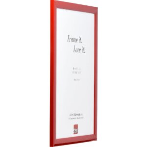 Лісовий рамка з дерева, профіль 43, червоний, високий глянець, 9x13 см, антиблискове скло