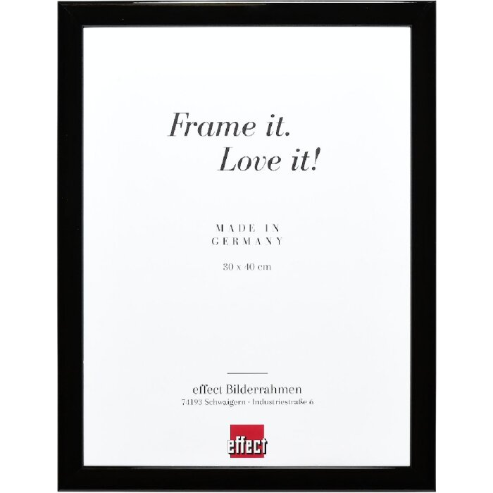 Ефектний дерев’яний фоторамка профіль 43, чорний високий глянець, 50x50 см