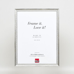 Класична дерев’яна рамка 27x48 см, срібляста, з антиблисковим склом