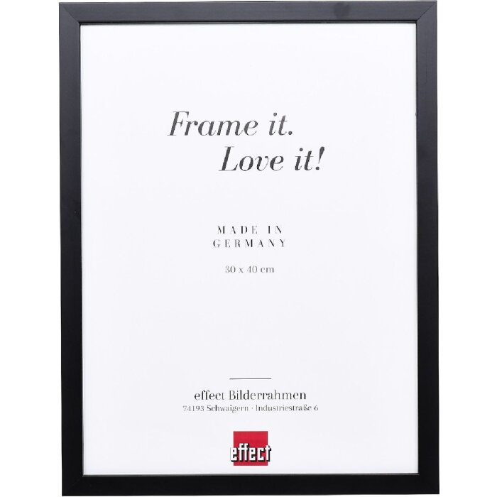 effect Holzrahmen Profil 58 Schwarz 70x70 cm mit Antireflexglas