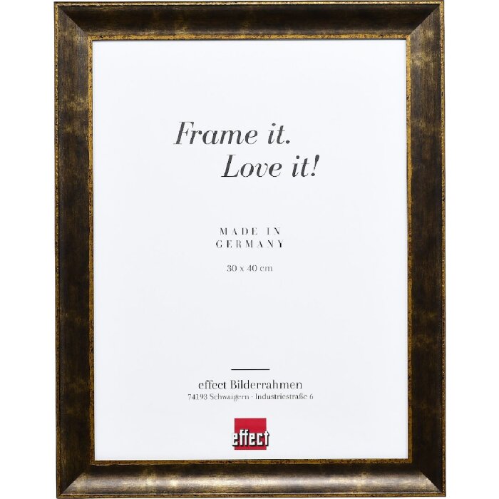 Effect Holzrahmen Profil 68 schwarz 24x30 cm mit Antireflexglas