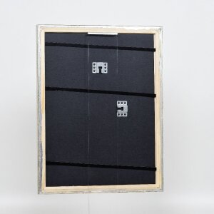 Эффектная деревянная фоторамка профиль 85 серебро 61x91,5 см антибликовое стекло