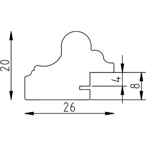 Лісовий бароковий рамка Profil 86, 30,5x91,5 см, сріблястий