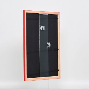 Эффектная деревянная рамка профиль 89 красный 13x13 см антибликовое стекло