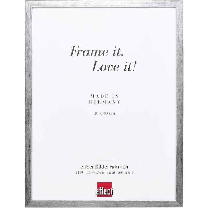 Effect Holzrahmen Profil Top S silber 18x32 cm Antireflexglas