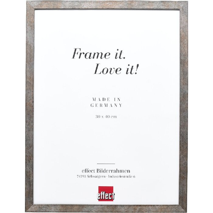 Фоторамка «Ефект» з деревяним профілем 42, антрацитове акрил-стекло, 30х40 см