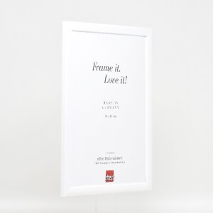 Effect Holz-Bilderrahmen Profil 43 weiß hochglanz 35x50 cm Kunstglas