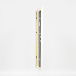 Effect Holz-Bilderrahmen Profil 43 weiß hochglanz 40x50 cm Kunstglas