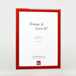 Effect Holz-Bilderrahmen Profil 43 rot hochglanz 40x50 cm