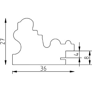 Фото рамка з натурального дерева, бароковий стиль, коричневий, 25x80 см, з синтетичного скла