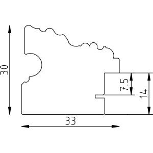 Рамка з дерева бароко «Effect Profil 75» 18x32 см, золота
