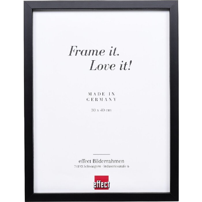 Фоторамка з натурального дерева, чорна, 21x29,7 см, з прозорим склом та вбудованою підставкою