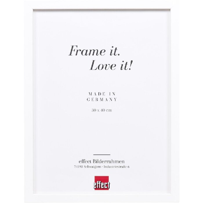 Фоторамка Effect из массивной древесины, белая, 50x100 см, с прозрачным стеклом и промежуточной планкой