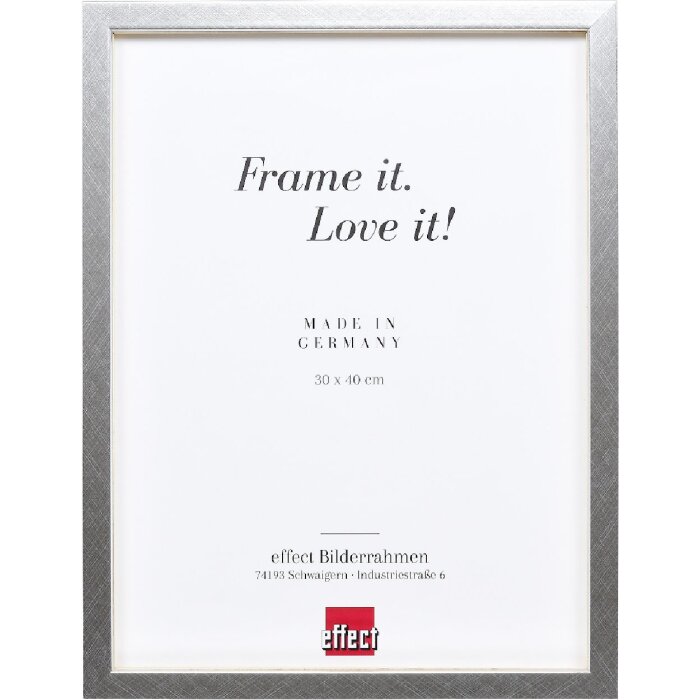 Фоторамка Effect из дерева профиль 58 серебро 50x50 см с прозрачным стеклом и подкладной планкой