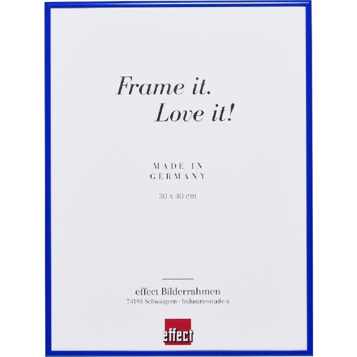 Ефектна фоторамка-дзеркало Quadro синього кольору, 21 x 29,7 см