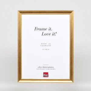 Зеркало на стену с деревянным профилем 41, золотистое, 50x60 см