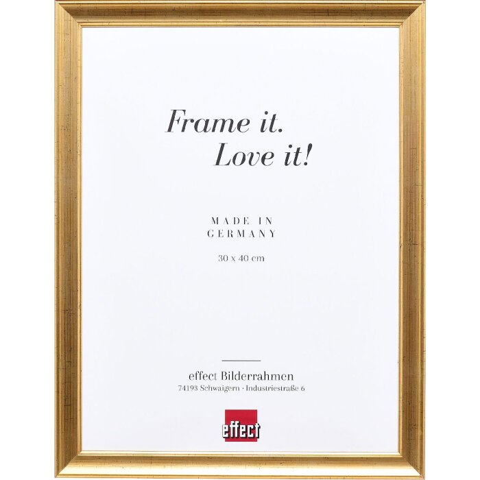 Зеркало на стену Effect с деревянным профилем 41, старинное золото