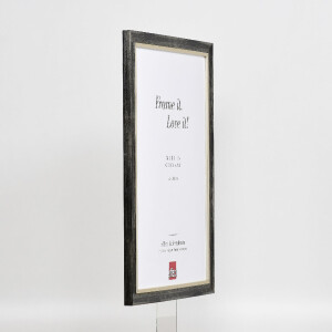 Ефект деревяна фоторамка профіль 40 срібло 9x13 см з музейним склом