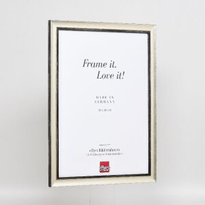 Фоторамка Effect из дерева, профиль 40, серебро, 27x48 см, музеевское стекло