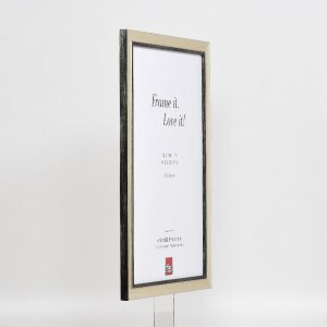 Фоторамка Effect из дерева, профиль 40, серебро, 27x48 см, музеевское стекло