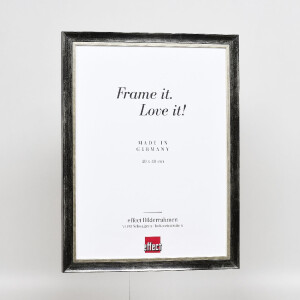 Ефектний деревяний фоторамок профіль 40 Платина 42x59,4 см з музейним склом