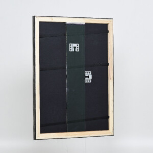 Ефектна деревяна фоторамка з музейним склом, профіль 40, платина, 14,8x21 см