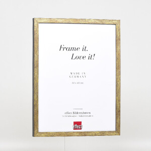 Фоторамка effect из дерева профиль 42, музеевое стекло антик-золото 25x80 см