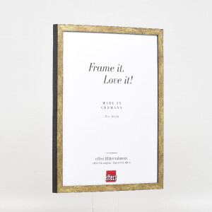 Фоторамка effect из дерева с деревянным профилем 42, антик-золото, 50x50 см