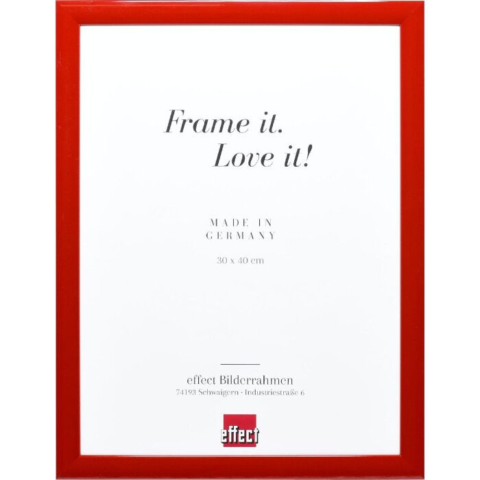 Фоторамка Effect из дерева профиль 43 красный глянцевый 20x20 см музеевское стекло